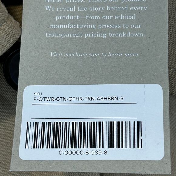 Everlane The Gathered Drape Trench Coat Belted Ash Brown Women Small NWD Classic - Picture 11 of 14